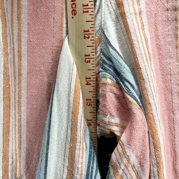 LANE BRYANT Pants Womens Plus 18 20 Pink Striped Drawstring Cropped Linen‎ beach - Picture 9 of 16